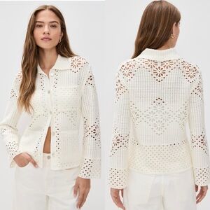 NWT Rails Patmos Floral Open Knit Cardigan Sweater